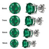 Nano Russian Emerald Genuine 925 Sterling Silver Stud Earrings for Women Engagement Wedding Gift Statement Earrings