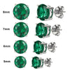 Nano Russian Emerald Genuine 925 Sterling Silver Stud Earrings for Women Engagement Wedding Gift Statement Earrings