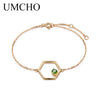 Natural Gemstone Diopside Genuine 925 Sterling Silver Bracelets For Women Charms Wedding Band Gift Fine Jewelry
