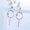 Natural Peridot Dangles Drop Earrings For Women Gemstone Solid 925 Sterling Silver Brand Fine Jewelry Gift For Her New