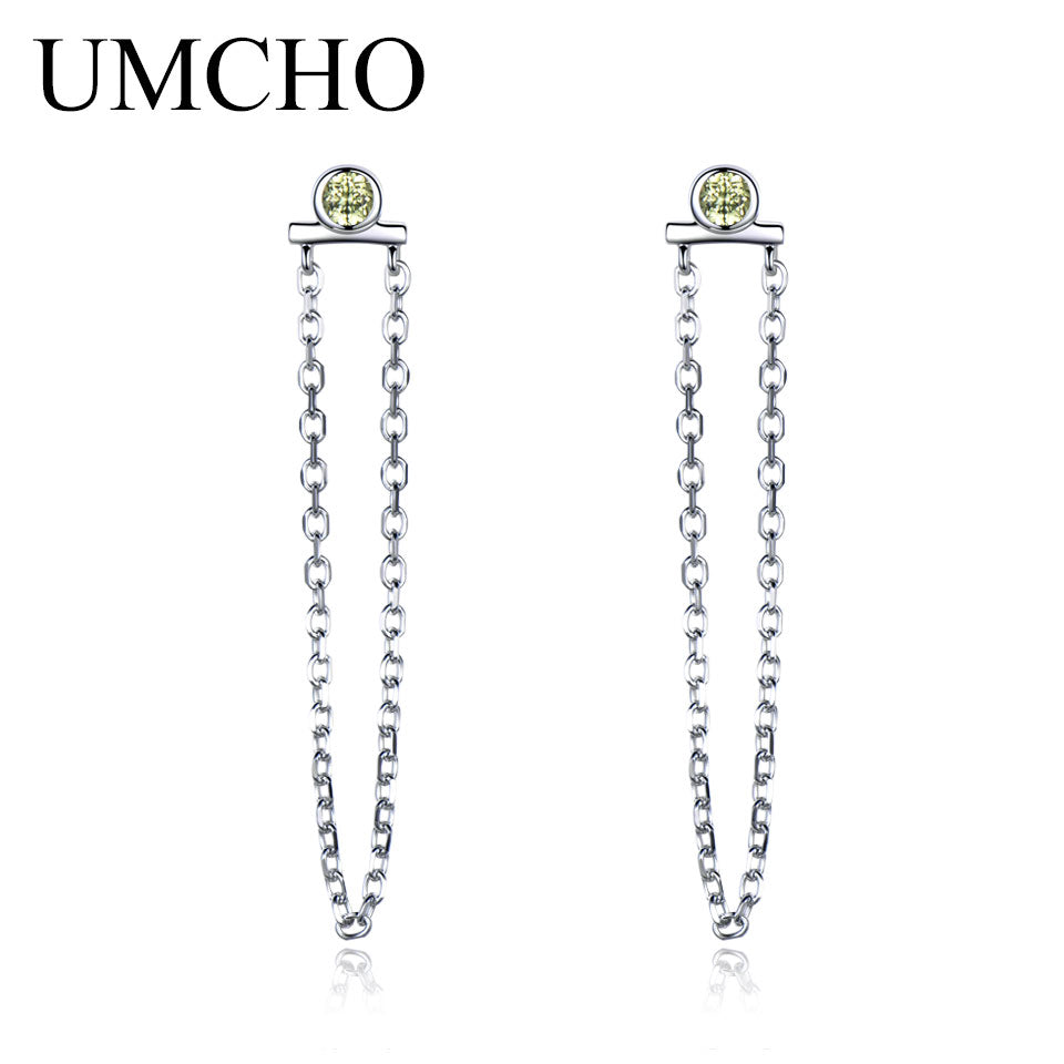 Natural Peridot Topaz 925 Sterling Silver Drop Earrings Gemstone Wedding Jewelry Dangle Earrings For Women Christmas Gift