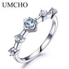 Natural Sky Blue Topaz Genuine Solid 925 Sterling Silver Ring Aquamarine Engagement Wedding Fine Jewelry New Arrivals