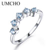 Natural Sky Blue Topaz Solid 925 Sterling Silver Ring Aquamarine Engagement Wedding Elegant Gift Fine Jewelry New Arrivals