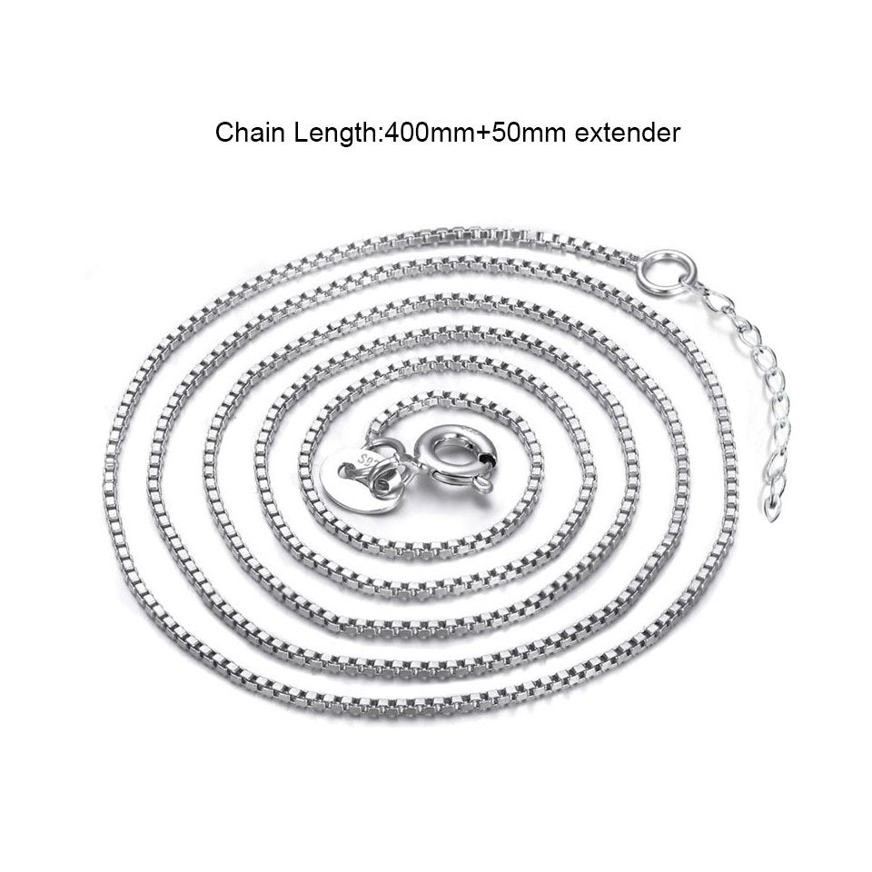 New Italian Box Chain Necklace Pure 925 Solid Sterling Silver Fine Jewelry For Women