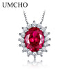 Oval 8*10mm Gemstone Nano Emerald Pendant 925 Sterling Silver Necklaces For Women Wedding Gift Fine Jewelry With Chain