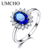 Princess Diana Rings 925 Sterling Silver Jewelry Created Sapphire Rings Best Anniversary Gift For Women Fine Jewelry