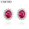 Princess Stud Earrings Created Emerald Gemstone 925 Sterling Silver Engagement Wedding Earrings For Women Fine Jewelry