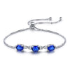 Pure 925 Sterling Silver Bracelets Bangles For Women Nano Tanzanite Adjustable Tennis Bracelet Christmas Jewelry Gift
