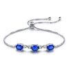 Real 925 Sterling Silver Bracelets Bangles For Women Nano Sapphire Adjustable Tennis Bracelet Wedding Gift Fine Jewelry