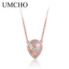 Real 925 Sterling Silver Water Drop Opal Necklaces & Pendants Party Charm For Women Engagement Gifts Fine Jewelry