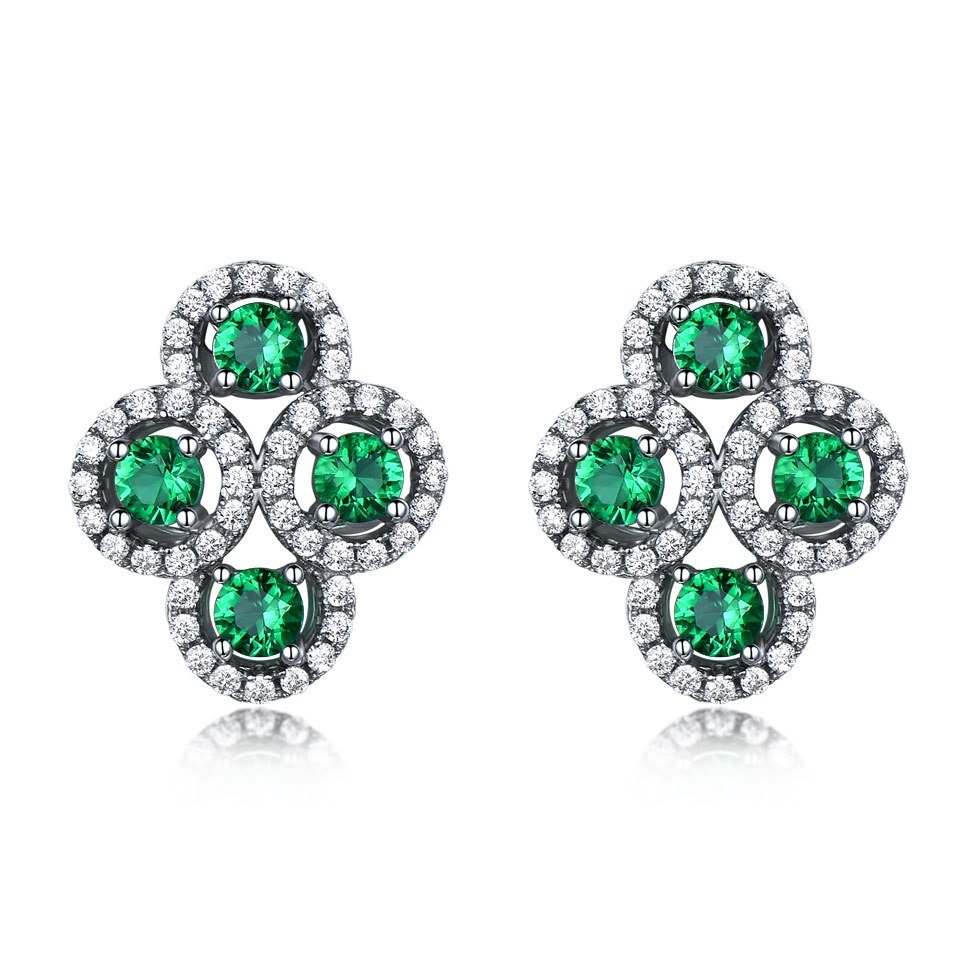 Real 925 sterling silver Earrings For Women Created Blue Sapphire Stud Earrings With Stone Vintage Fine Jewelry New gift