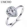 Romantic Pears Shape Wedding Rings Real 925 Sterling Silver Rings For Female Engagement Gift Fine Jewelry High Quality
