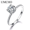 Romantic Round Cubic Zircon 925 Sterling Silver Rings Wedding Bands Charm Rings For Women Engagement Gift Fine Jewelry