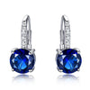 Round 4.5ct Created Blue Sapphire Clip Earrings For Women Solid 925 Sterling Silver 2020 New Fine Jewelry For Women Gift