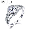 Silver 925 Jewelry Luxury Bridal 6*8mm Cubic Zirconia Rings For Women Solitaire Engagement Wedding Party Gift Fine Jewelry
