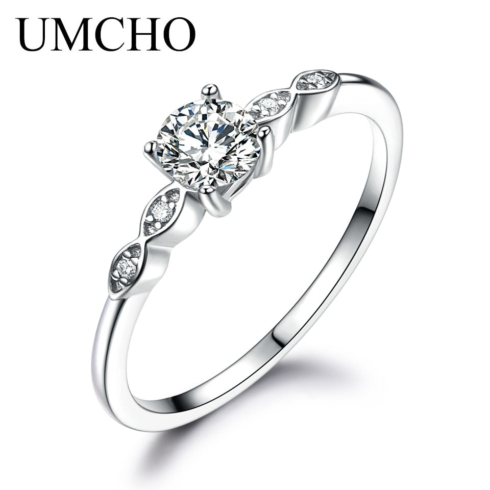 Silver 925 Jewelry Luxury Bridal Cubic Zirconia Rings For Women Solitaire Engagement Wedding Party Brand Fine Jewelry
