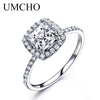 Silver 925 Jewelry Luxury Bridal Round Cubic Zircon Rings For Women Solitaire Engagement Wedding Party Gift Fine Jewelry
