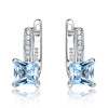 Sky Blue Topaz Gemstone Clip Earrings For Women Solid 925 Sterling Silver Fashion Wholesale Jewelry Wedding Gift