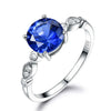 Sky Blue Topaz Silver Ring Female Solid 925 Sterling Silver Rings For Women Wedding Band Birthstone Aquamarine Gemstone