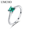 Solid 925 Sterling Silver Jewelry Created Nano Russian Emerald Rings Romantic Wedding Band Gift For Women Fine Jewelry