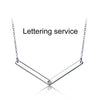 Solid 925 Sterling Silver Necklace Custom Name Bar Pendants Fashion Style Jewelry For Female Anniversary Gift Fine Jewelry