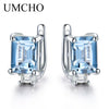 Solid Genuine 925 Sterling Silver Earrings Gemstone Created Emerald Clip Earrings For Female Wedding Gifts Fine Jewelry