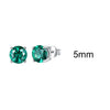 Solid Real 925 Sterling Silver Jewelry Created Emerald Stud Earrings For Women Anniversary Birthd Gifts Fine Jewelry