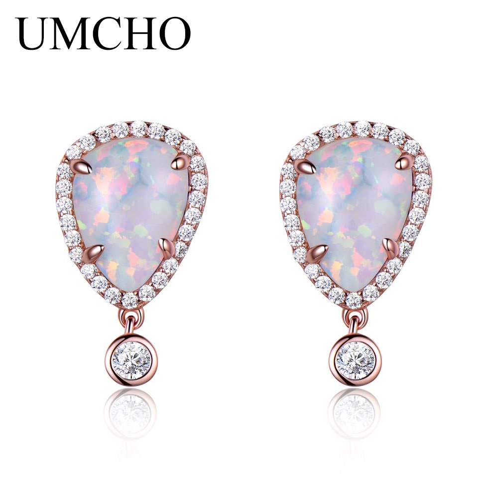 Water Drop Opal Silver Stud Earrings 925 Sterling Silver Jewelry Sweet Leisurely Style For Lover Anniversary Gifts