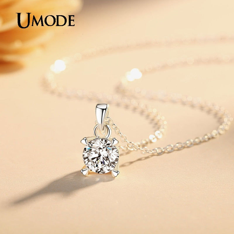 UMODE Brands Zirconia Necklace Pendants Long Friends Gifts for Women Korean Kids Jewelry Sautoir Femme UN0309