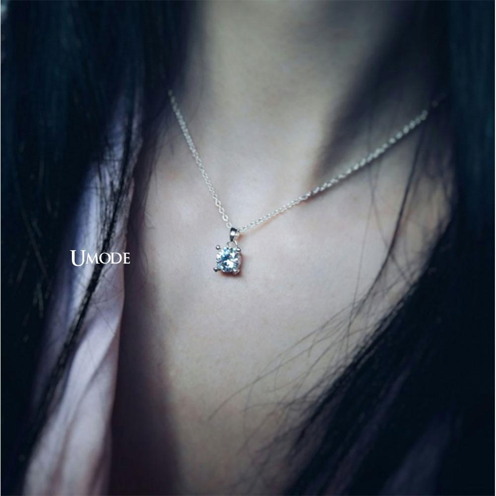 UMODE Brands Zirconia Necklace Pendants Long Friends Gifts for Women Korean Kids Jewelry Sautoir Femme UN0309