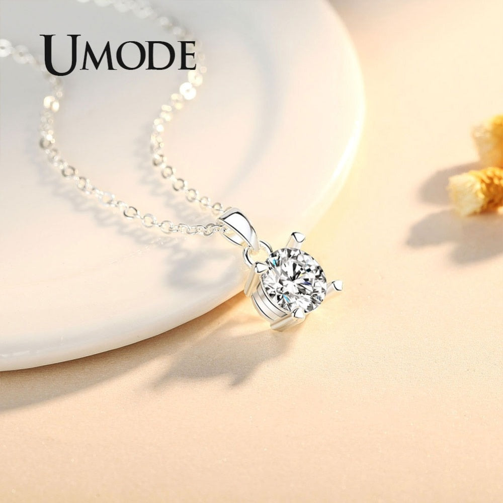 UMODE Brands Zirconia Necklace Pendants Long Friends Gifts for Women Korean Kids Jewelry Sautoir Femme UN0309