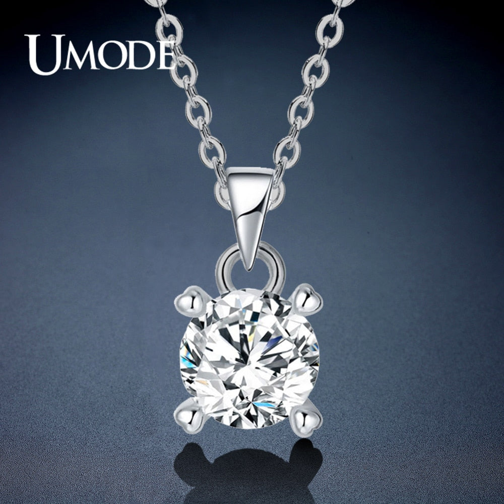 UMODE Brands Zirconia Necklace Pendants Long Friends Gifts for Women Korean Kids Jewelry Sautoir Femme UN0309