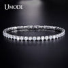 UMODE Clear Crystal Tennis Bracelet for Women Men Bracelet Cubic Zirconia Jewelry Party Wedding Hip Pop Accessories 2021 UB0097D
