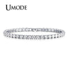 UMODE Clear Crystal Tennis Bracelet for Women Men Bracelet Cubic Zirconia Jewelry Party Wedding Hip Pop Accessories 2021 UB0097D
