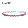 UMODE Clear Crystal Tennis Bracelet for Women Men Bracelet Cubic Zirconia Jewelry Party Wedding Hip Pop Accessories 2021 UB0097D