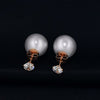 Luxury Rose Gold / Rhodium color Austrian Rhinestone & Simulated Pearl Stud Earrings For Women Jewelry AJE0253