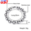 US7 Coffee Beans Link Chain 11MM Necklace For Men Stainless Steel Rope Link chain Necklaces Hip hop Men Jewelry