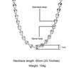 US7 Coffee Beans Link Chain 11MM Necklace For Men Stainless Steel Rope Link chain Necklaces Hip hop Men Jewelry