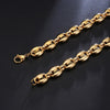US7 Coffee Beans Link Chain 11MM Necklace For Men Stainless Steel Rope Link chain Necklaces Hip hop Men Jewelry