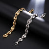 US7 Coffee Beans Link Chain 7MM 9MM Necklaces For Men Stainless Steel Rope Link Chain Necklaces Hip Hop Jewelry