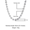 US7 Coffee Beans Link Chain 7MM 9MM Necklaces For Men Stainless Steel Rope Link Chain Necklaces Hip Hop Jewelry
