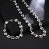US7 Coffee Beans Link Chain 7MM 9MM Necklaces For Men Stainless Steel Rope Link Chain Necklaces Hip Hop Jewelry