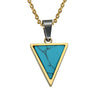 Men Triangle Turquoises Pendants & Necklaces Hexagonal Crystal Stainless Steel Necklaces Stone Pendant For Men Jewelry Gift