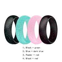 5.7mm wide 4 color group trend jewelry silicone ring women's ring European and American explosion models couple ring B-8.
