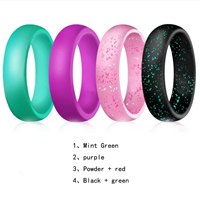 5.7mm wide 4 color group trend jewelry silicone ring women's ring European and American explosion models couple ring B-8.