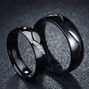 Silver Cubic Zircon Promise Rings Double Lines Groove Wedding Band Jewelry Titanium Steel Couple Rings For Men Women