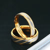 Stainless Steel Wedding Couple Rings Gold Frosted Triangle Pattern Engagement Jewelry Charm Promise Rings For Lover