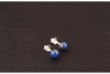 Genuine S 925 Sterling Silver Stud Earrings Natural Lapis Ball Studs Vintage Ethnic Women Beads Jewelry Handmade Brinco