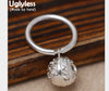 Genuine S 990 Fine Silver Women Dress Jewelry Lovely Ball Charms Finger Ring Flower Hollow Bell Rings Handmade Bijoux
