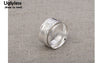 Genuine S 990 Silver Women Fine Jewelry Handmade Knocking Face Wide Finger Ring Simple Ethnic Rings Personalized Bijoux